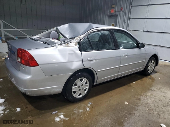 2003 Honda Civic LX with VIN 2HGES16633H548464, listed as a Copart auction lot 43805095 with 0 mi miles and Salvage Title. Bid and sale history available at carsss.com. Image 3.