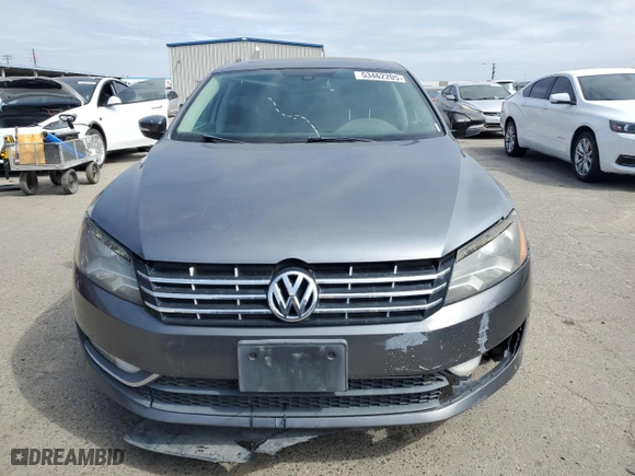2013 Volkswagen Passat SE w/Sunroof with VIN 1VWBM7A31DC107431, listed as a Copart auction lot 53462205 with 204,220 mi miles and Clean Title. Bid and sale history available at carsss.com. Image 5.
