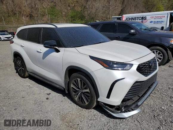 2021 Toyota Highlander XSE with VIN 5TDJZRBHXMS088799, listed as a Copart auction lot 53942365 with 25,172 mi miles and Non repairable. Bid and sale history available at DreamBid. Image 4.