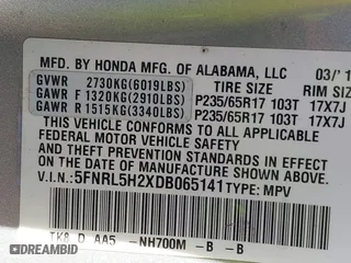 2013 Honda Odyssey LX with VIN 5FNRL5H2XDB065141, listed as a IAAI auction lot 41712328 with 174,020 mi miles. Bid and sale history available at carsss.com. Image 9.