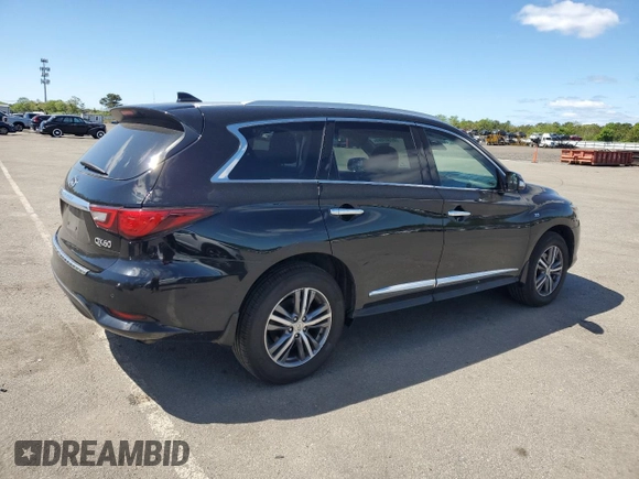 2019 Infiniti QX60 Luxe with VIN 5N1DL0MM4KC561711, listed as a Copart auction lot 57309695 with 46,642 mi miles and Salvage title. Bid and sale history available at DreamBid. Image 3.