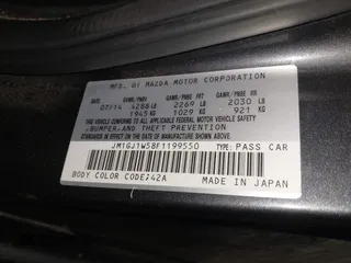 2015 Mazda 6 i Grand Touring with VIN JM1GJ1W58F1199550, listed as a IAAI auction lot 42064381 with 145,465 mi miles and . Bid and sale history available at carsss.com. Image 9.