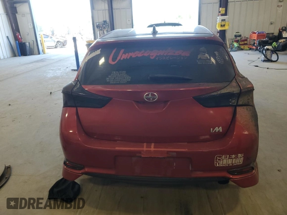 2016 Scion iM with VIN JTNKARJE2GJ503355, listed as a Copart auction lot 52995145 with 108,600 mi miles and Salvage Title. Bid and sale history available at carsss.com. Image 6.