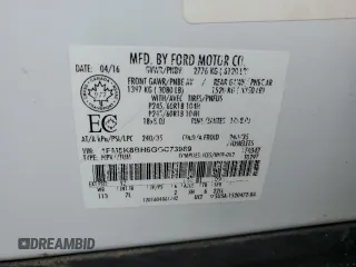 2016 Ford Explorer with VIN 1FM5K8BH6GGC73989, listed as a Copart auction lot 50078645 with 128,296 mi miles and Clean Title. Bid and sale history available at DreamBid. Image 13.