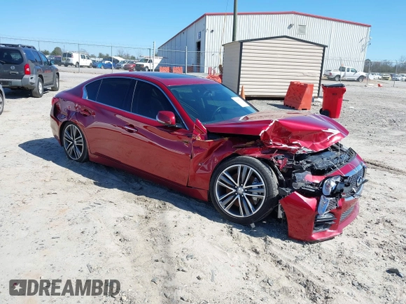 2015 Infiniti Q50 Premium with VIN JN1BV7AP6FM339042, listed as a IAAI auction lot 41645935 with 109,439 mi miles. Bid and sale history available at carsss.com. Image 1.
