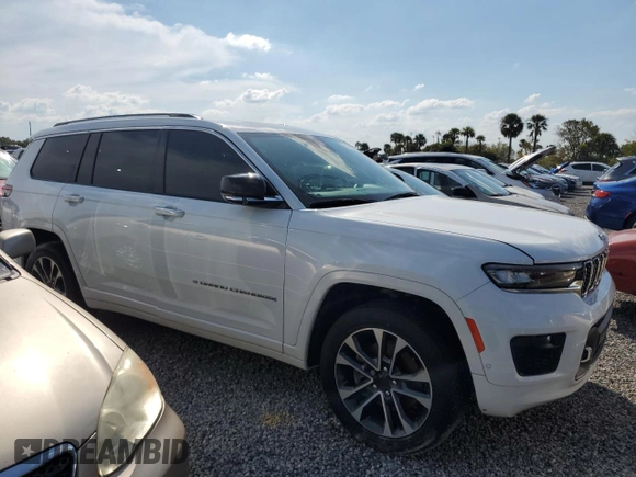 2021 Jeep Grand Cherokee Overland with VIN 1C4RJJDGXM8183349, listed as a Copart auction lot 74598944 with Not provided miles and Salvage title. Bid and sale history available at DreamBid. Image 4.
