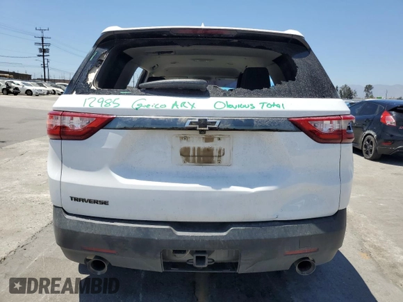 2020 Chevrolet Traverse LS with VIN 1GNERFKW5LJ279435, listed as a Copart auction lot 60901925 with 197,558 mi miles and Salvage title. Bid and sale history available at DreamBid. Image 6.