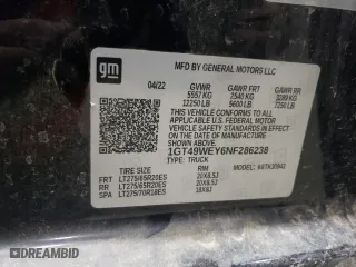 2022 GMC Sierra 3500HD Denali with VIN 1GT49WEY6NF286238, listed as a Copart auction lot 80914004 with 45,560 mi miles and Salvage Title. Bid and sale history available at carsss.com. Image 12.