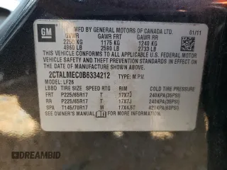 2011 GMC Terrain SLE-1 z VIN 2CTALMEC0B6334212, wystawiony jako Copart lot #62692505 z przebiegiem 158 918 mil mil oraz Szkoda całkowita • Salvage title. Historia ofert i sprzedaży dostępna na DreamBid. Obrazek 13.