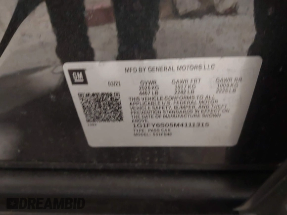 2021 Chevrolet Bolt EV LT z VIN 1G1FY6S05M4111315, wystawiony jako IAAI lot #41511422 z przebiegiem 14 433 mil mil oraz . Historia ofert i sprzedaży dostępna na DreamBid. Obrazek 9.