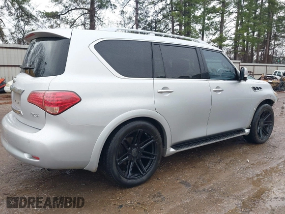 2011 Infiniti QX56 7-passenger with VIN JN8AZ2NFXB9502522, listed as a IAAI auction lot 41420158 with 171,806 mi miles and . Bid and sale history available at DreamBid. Image 4.