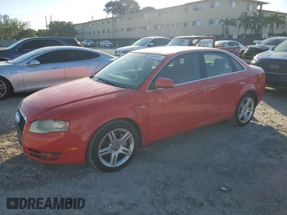 2007 Audi A4 2.0T with VIN WAUAF78E17A169408, listed as a Copart auction lot 86094304 with 141,237 mi miles and Clean Title. Bid and sale history available at carsss.com. Image 1.