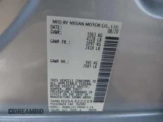 2020 Nissan Altima 2.5 SL with VIN 1N4BL4EV3LN322219, listed as a IAAI auction lot 41635181 with 11,574 mi miles. Bid and sale history available at carsss.com. Image 9.