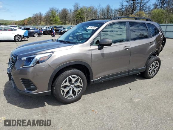 2024 Subaru Forester Premium z VIN JF2SKACC6RH463419, wystawiony jako Copart lot #55591345 z przebiegiem 4 930 mil mil oraz Szkoda całkowita • Salvage title. Historia ofert i sprzedaży dostępna na DreamBid. Obrazek 1.
