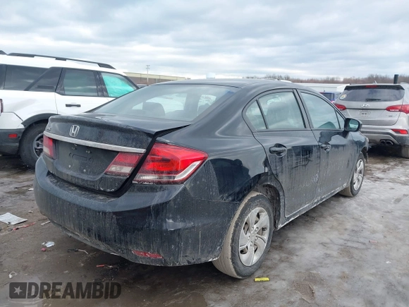 2015 Honda Civic LX with VIN 2HGFB2F50FH502578, listed as a IAAI auction lot 41417830 with 183,137 mi miles and . Bid and sale history available at DreamBid. Image 4.