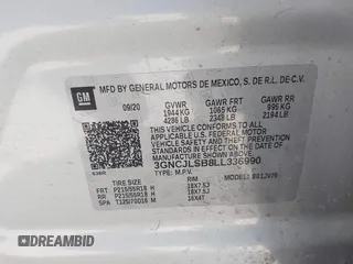 2020 Chevrolet Trax LT z VIN 3GNCJLSB8LL336990, wystawiony jako IAAI lot #42105917 z przebiegiem 97 424 mil mil oraz . Historia ofert i sprzedaży dostępna na DreamBid. Obrazek 9.