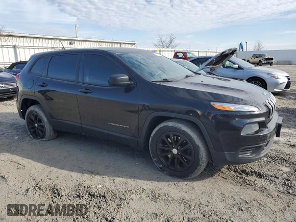 2015 Jeep Cherokee Sport with VIN 1C4PJMAB0FW773656, listed as a Copart auction lot 45496485 with 201,241 mi miles and Salvage Title. Bid and sale history available at carsss.com. Image 4.