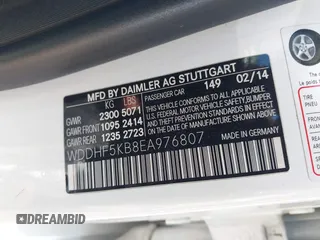2014 Mercedes-Benz E 350 Sport с VIN WDDHF5KB8EA976807, выставлен на аукционе IAAI как лот 42315607 с пробегом 114 992 миль миль и . История ставок и продаж доступна на DreamBid. Изображение 9.