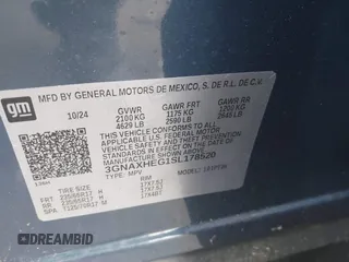 2025 Chevrolet Equinox FWD LT with VIN 3GNAXHEG1SL178520, listed as a IAAI auction lot 42148692 with 5,345 mi miles and . Bid and sale history available at DreamBid. Image 9.