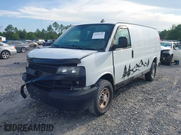 2018 Chevrolet Express Cargo with VIN 1GCWGAFP6J1337249, listed as a IAAI auction lot 42499473 with 92,075 mi miles and . Bid and sale history available at DreamBid. Image 2.