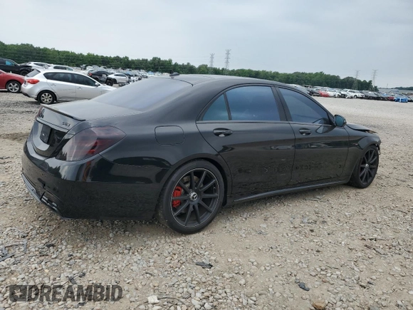 2018 Mercedes-Benz S 63 AMG with VIN WDDUG8JB8JA376474, listed as a Copart auction lot 55487394 with 57,490 mi miles and Salvage Title. Bid and sale history available at DreamBid. Image 3.