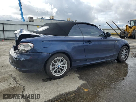 2011 BMW 1 Series 128i with VIN WBAUN1C57BVH83615, listed as a Copart auction lot 44755235 with 97,138 mi miles and Salvage title. Bid and sale history available at DreamBid. Image 3.