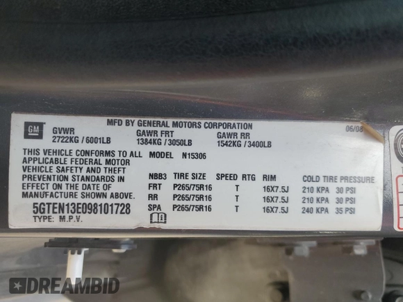 2009 Hummer H3 SUV Luxury with VIN 5GTEN13E098101728, listed as a Copart auction lot 87084234 with 284,893 mi miles and Salvage Title. Bid and sale history available at carsss.com. Image 13.