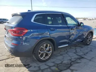 2021 BMW X3 xDrive30i with VIN 5UXTY5C09M9H50725, listed as a Copart auction lot 52645365 with 27,652 mi miles and Salvage Title. Bid and sale history available at DreamBid. Image 3.