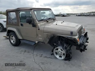 2003 Jeep Wrangler Sahara with VIN 1J4FA59S13P312830, listed as a Copart auction lot 52730955 with 99,247 mi miles and Salvage title. Bid and sale history available at DreamBid. Image 4.
