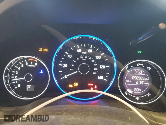 2016 Honda HR-V EX with VIN 3CZRU6H54GM724743, listed as a Copart auction lot 56488925 with 90,969 mi miles and Salvage Title. Bid and sale history available at DreamBid. Image 9.