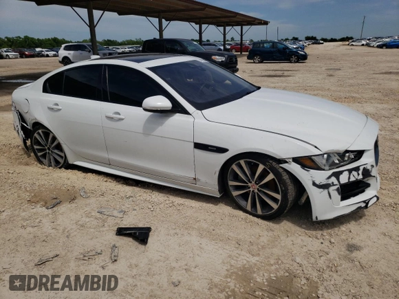 2018 Jaguar XE with VIN SAJAF4FX0JCP33858, listed as a Copart auction lot 54873844 with 46,402 mi miles and Salvage Title. Bid and sale history available at DreamBid. Image 4.
