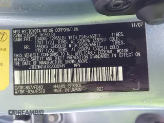 2008 Toyota Highlander Hybrid with VIN JTEEW41A782008949, listed as a IAAI auction lot 41782600 with 109,011 mi miles. Bid and sale history available at carsss.com. Image 9.