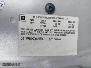 2000 Chevrolet Impala with VIN 2G1WF55KXY9295957, listed as a IAAI auction lot 41644640 with 121,279 mi miles. Bid and sale history available at carsss.com. Image 9.
