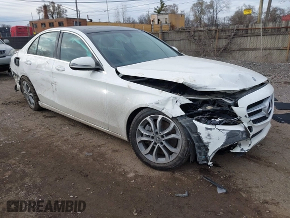 2017 Mercedes-Benz C 300 with VIN 55SWF4KB0HU224329, listed as a IAAI auction lot 41037132 with 62,759 mi miles and . Bid and sale history available at carsss.com. Image 1.