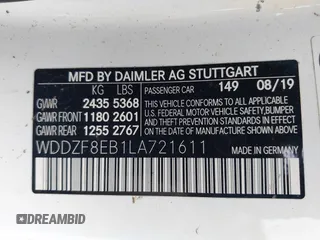 2020 Mercedes-Benz E 350 с VIN WDDZF8EB1LA721611, выставлен на аукционе IAAI как лот 42242033 с пробегом 70 642 миль миль и . История ставок и продаж доступна на DreamBid. Изображение 9.