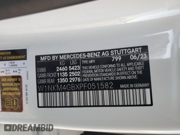 2023 Mercedes-Benz GLC with VIN W1NKM4GBXPF051582, listed as a Copart auction lot 77748134 with 0 mi miles and Non Repairable. Bid and sale history available at carsss.com. Image 14.