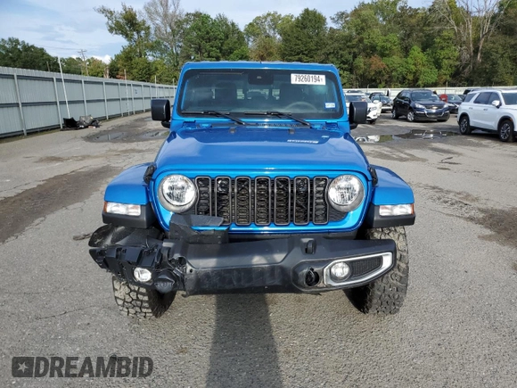 2024 Jeep Gladiator Sport z VIN 1C6HJTAG7RL123052, wystawiony jako Copart lot #79260194 z przebiegiem 2 808 mil mil oraz Szkoda całkowita • Salvage title. Historia ofert i sprzedaży dostępna na DreamBid. Obrazek 5.