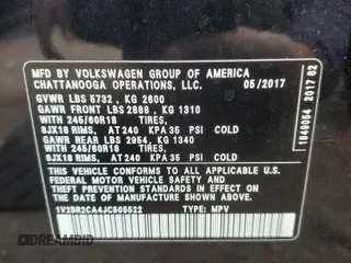 2018 Volkswagen Atlas Launch Edition z VIN 1V2BR2CA4JC505522, wystawiony jako Copart lot #42693095 z przebiegiem 157 542 mil mil oraz Czysty tytuł • Clean title. Historia ofert i sprzedaży dostępna na DreamBid. Obrazek 13.