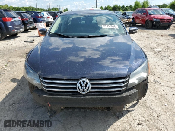 2013 Volkswagen Passat SE with VIN 1VWBP7A35DC087692, listed as a Copart auction lot 62236985 with 195,921 mi miles and Salvage title. Bid and sale history available at DreamBid. Image 5.