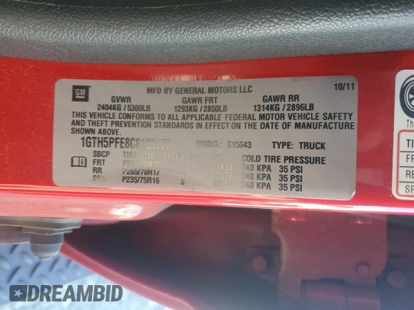 2012 GMC Canyon z VIN 1GTH5PFE8C8123177, wystawiony jako Copart lot #80241374 z przebiegiem 120 537 mil mil oraz Szkoda całkowita • Salvage title. Historia ofert i sprzedaży dostępna na DreamBid. Obrazek 13.