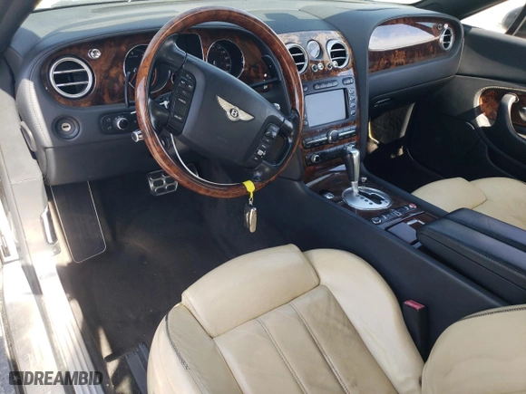 2007 Bentley Continental GT with VIN SCBDR33W27C049799, listed as a Copart auction lot 75764344 with 0 mi miles and Salvage Title. Bid and sale history available at carsss.com. Image 8.