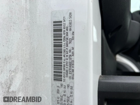 2016 Ram ProMaster Cargo with VIN 3C6TRVAG6GE116730, listed as a Copart auction lot 81527864 with 214,354 mi miles and Clean Title. Bid and sale history available at DreamBid. Image 10.