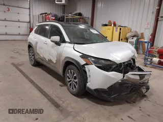 2023 Toyota Corolla Cross Hybrid S with VIN 7MUFBABG0PV004809, listed as a IAAI auction lot 41489550 with 59,172 mi miles and . Bid and sale history available at DreamBid. Image 1.