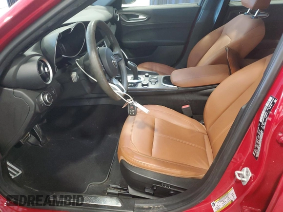 2022 Alfa Romeo Giulia Veloce with VIN ZARFAMBN7N7655042, listed as a Copart auction lot 53232075 with 20,975 mi miles and Salvage title. Bid and sale history available at DreamBid. Image 7.