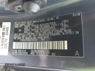2008 Toyota Sienna with VIN 5TDZK23C98S157909, listed as a IAAI auction lot 42128545 with 168,552 mi miles and . Bid and sale history available at DreamBid. Image 9.