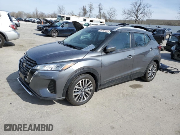 2024 Nissan Kicks SV with VIN 3N1CP5CVXRL483738, listed as a Copart auction lot 49792465 with 20,342 mi miles and Salvage Title. Bid and sale history available at carsss.com. Image 1.