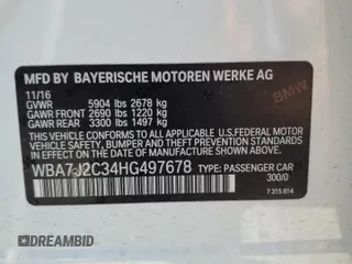2017 BMW 7 Series 740e xDrive iPerformance with VIN WBA7J2C34HG497678, listed as a Copart auction lot 55715124 with 40,852 mi miles. Bid and sale history available at carsss.com. Image 12.