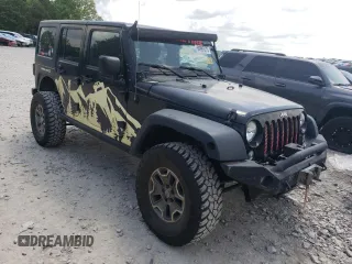 2014 Jeep Wrangler Unlimited Rubicon with VIN 1C4BJWFGXEL291187, listed as a Copart auction lot 54897675 with 227,478 mi miles and Salvage title. Bid and sale history available at DreamBid. Image 4.