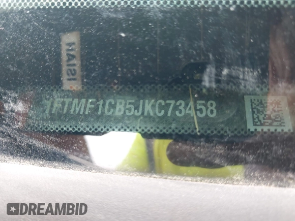 2018 Ford F-150 XL с VIN 1FTMF1CB5JKC73458, выставлен на аукционе IAAI как лот 42409236 с пробегом Не указан миль и . История ставок и продаж доступна на DreamBid. Изображение 9.