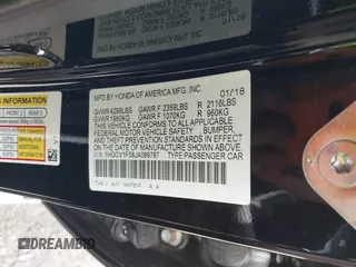 2018 Honda Accord EX-L z VIN 1HGCV1F58JA089787, wystawiony jako IAAI lot #37444060 z przebiegiem 40 195 mil mil oraz . Historia ofert i sprzedaży dostępna na DreamBid. Obrazek 9.